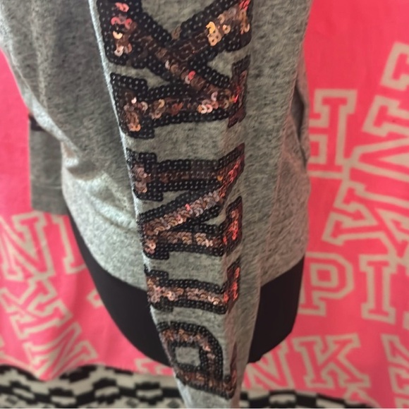 Size XS bling gold sequin full zipper sweatshirt - Picture 2 of 3